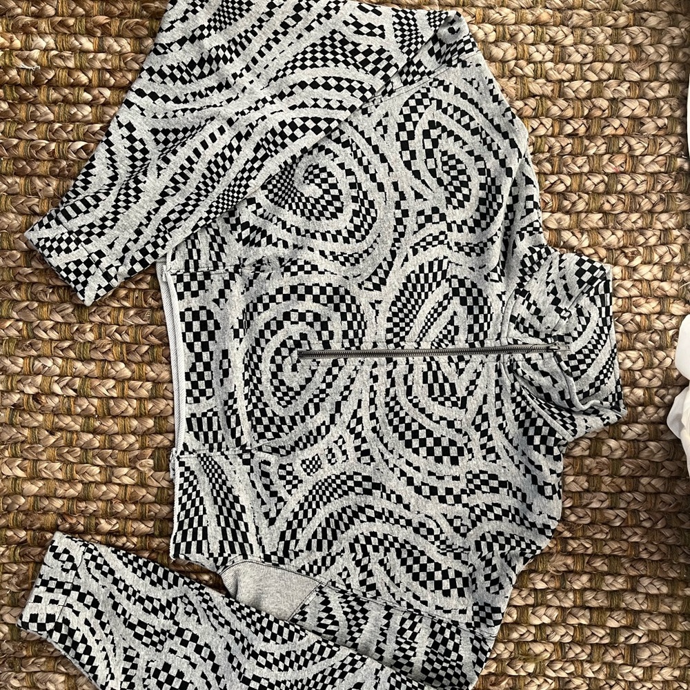 UO Checkerboard Swirl Half Zip